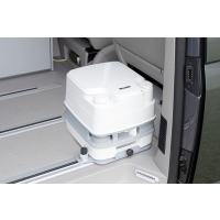 Konsole für Camping-Toilette PP335 hinter Beifahrersitz